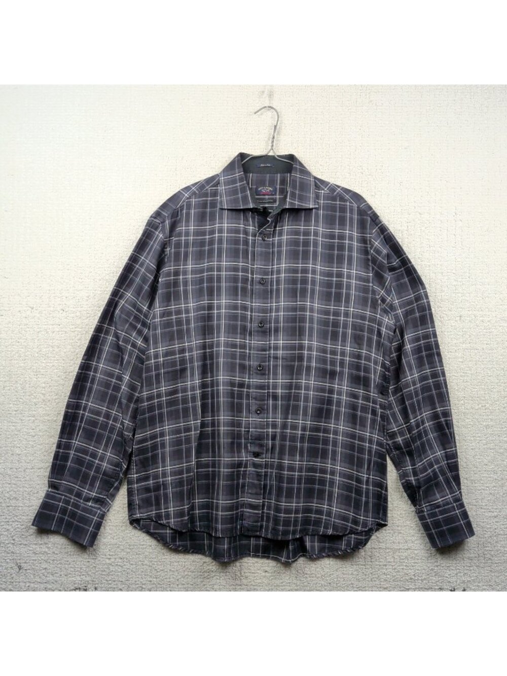 Paul & Shark Yachting x Black Collection Plaid Button Up Dress Shirt Italy Sz 43
